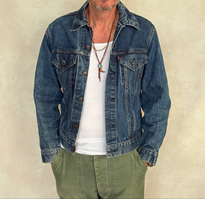 Size 38US / 48EU. Vintage Early 70s 2 pocket Levi’s Denim Jacket 70505 – Single Stitch, Made in USA-AJ357 Studio