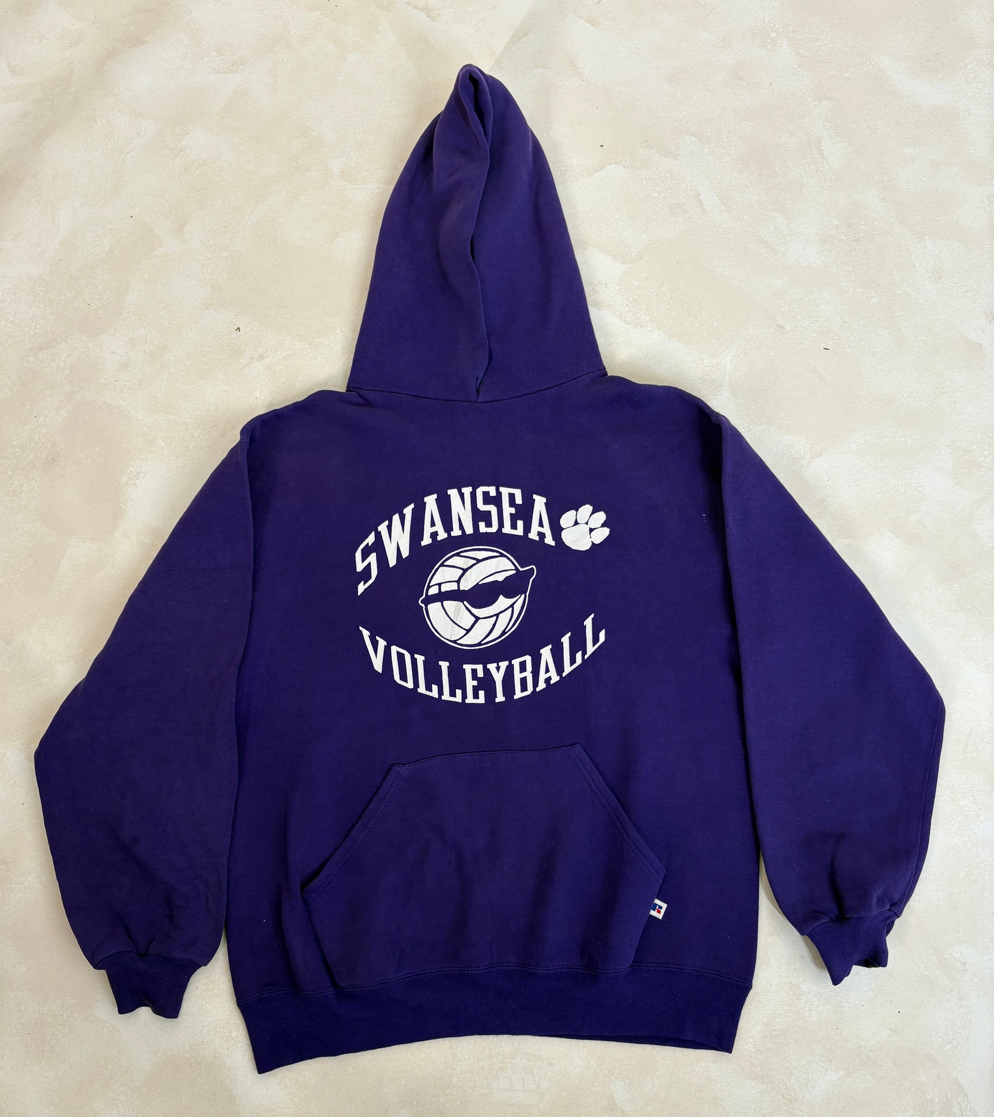 Size L Hooded Swansea Volleyball Made In USA - USA Vintage Bcn