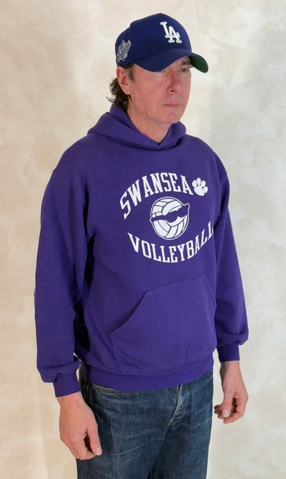 Size L Hooded Swansea Volleyball Made In USA-AJ357 Studio
