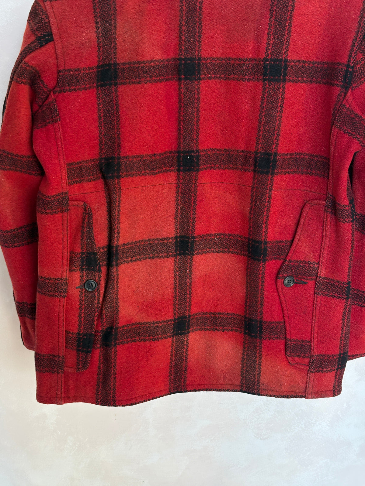Distressed Vintage 1950s Plaid Wool Hunting Jacket, Made in USA / Size Small