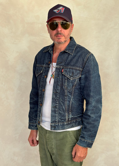 Size 38US / 48EU. Levis 70505 – Vintage Early 70s 2 pocket Levi’s lined Denim Jacket 70505 – Single Stitch, Made in USA-AJ357 Studio