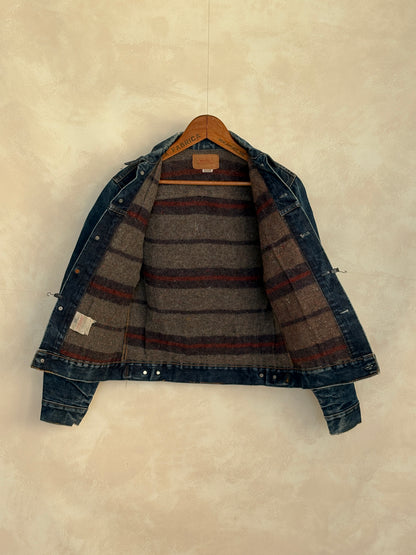 Size 38US / 48EU. Levis 70505 – Vintage Early 70s 2 pocket Levi’s lined Denim Jacket 70505 – Single Stitch, Made in USA-AJ357 Studio