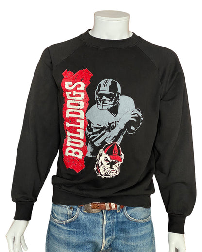 Large Vintage Bulldogs Football 80s Sweatshirt Made in USA | Retro Sports Apparel-AJ357 Studio