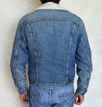Vintage Levi's San Francisco Sherpa-Lined Denim Trucker Jacket — Made In Usa — Size 38L