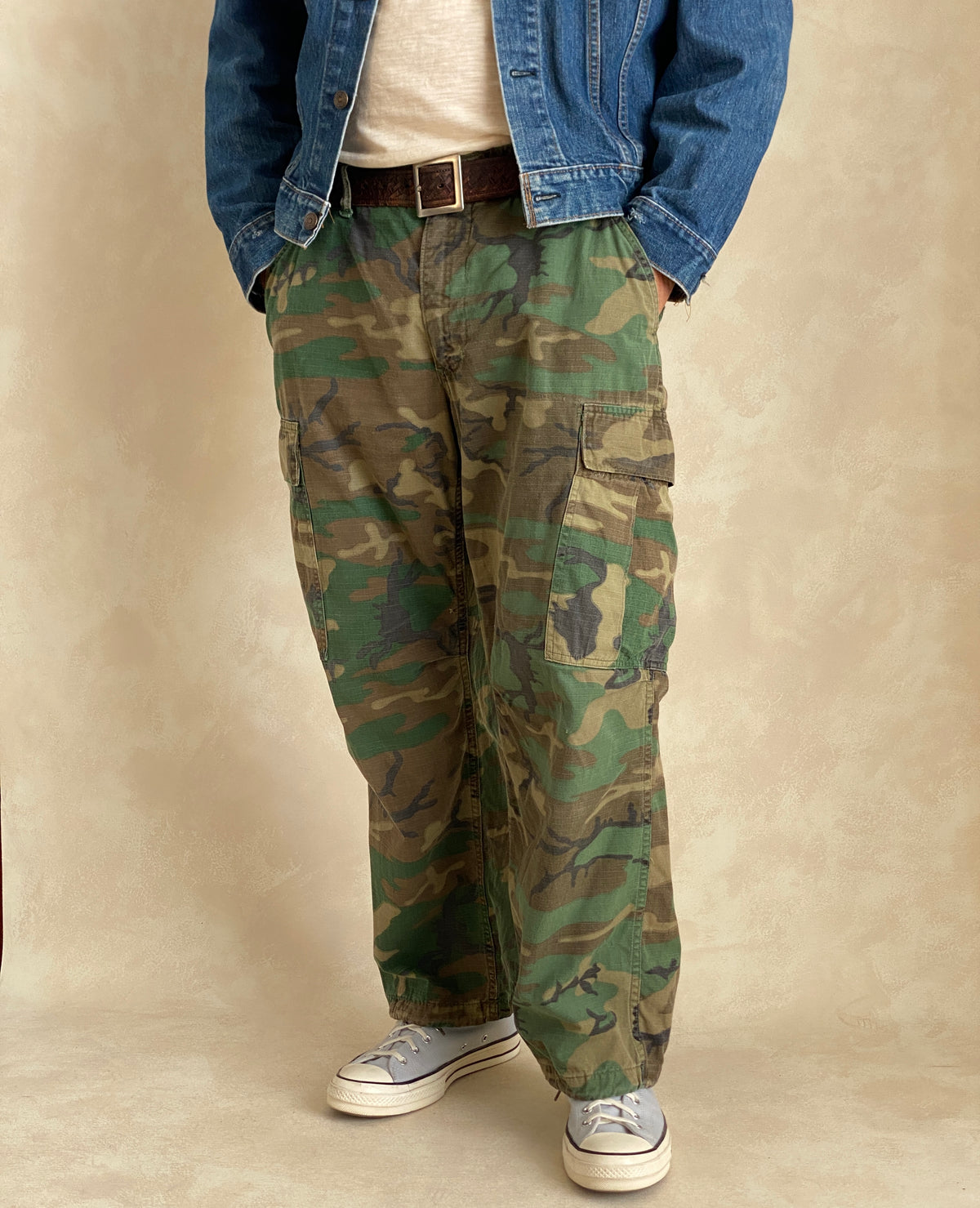 Med Short . Authentic US Army 1970 Vietnam war era camouflage jungle pants.-military-AJ357 Studio