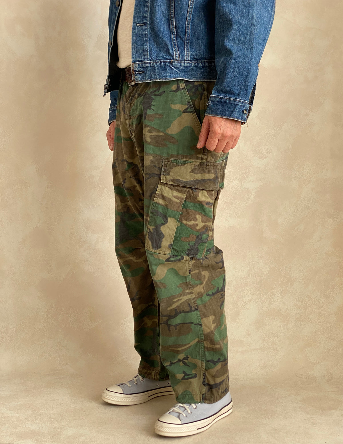Med Short . Authentic US Army 1970 Vietnam war era camouflage jungle pants.-military-AJ357 Studio