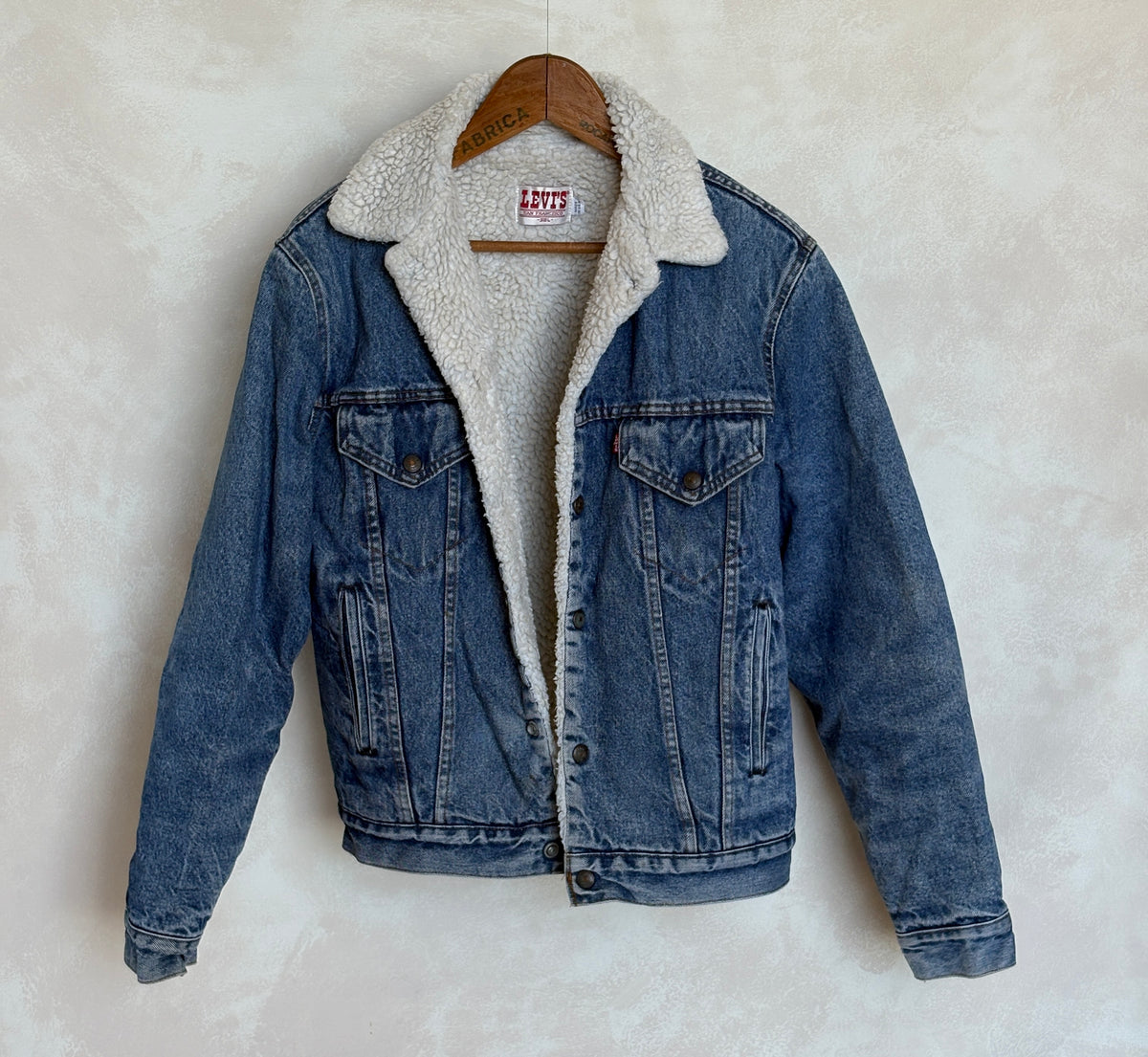 Vintage Levi's San Francisco Sherpa-Lined Denim Trucker Jacket — Made In Usa — Size 38L