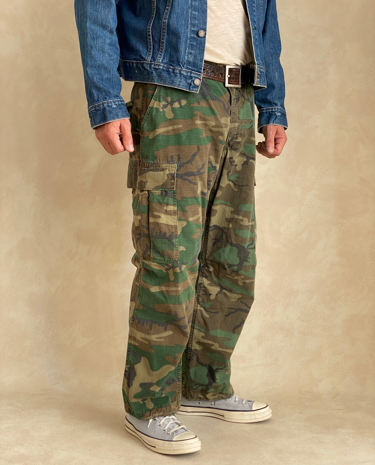 Med Short . Authentic US Army 1970 Vietnam war era camouflage jungle pants.-military-AJ357 Studio