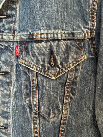 Size 42US / 52EU. Vintage Early 70s 2 pocket Levi’s Denim Jacket 70505 – Single Stitch, Made in USA-AJ357 Studio