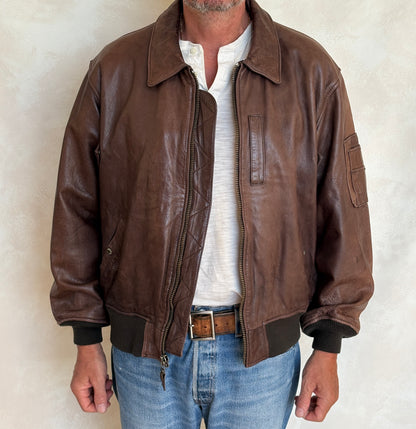Avirex Limited B-15 Flight Jacket / 1978 US Army Air Forces Contract / Genuine Leather / XL