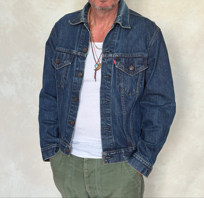 Size 42US / 52EU. Vintage 70s 2 pocket Levi’s Denim Jacket 70505 – Double Stitch, Made in USA-AJ357 Studio