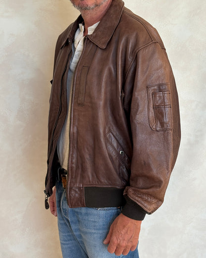 Avirex Limited B-15 Flight Jacket / 1978 US Army Air Forces Contract / Genuine Leather / XL