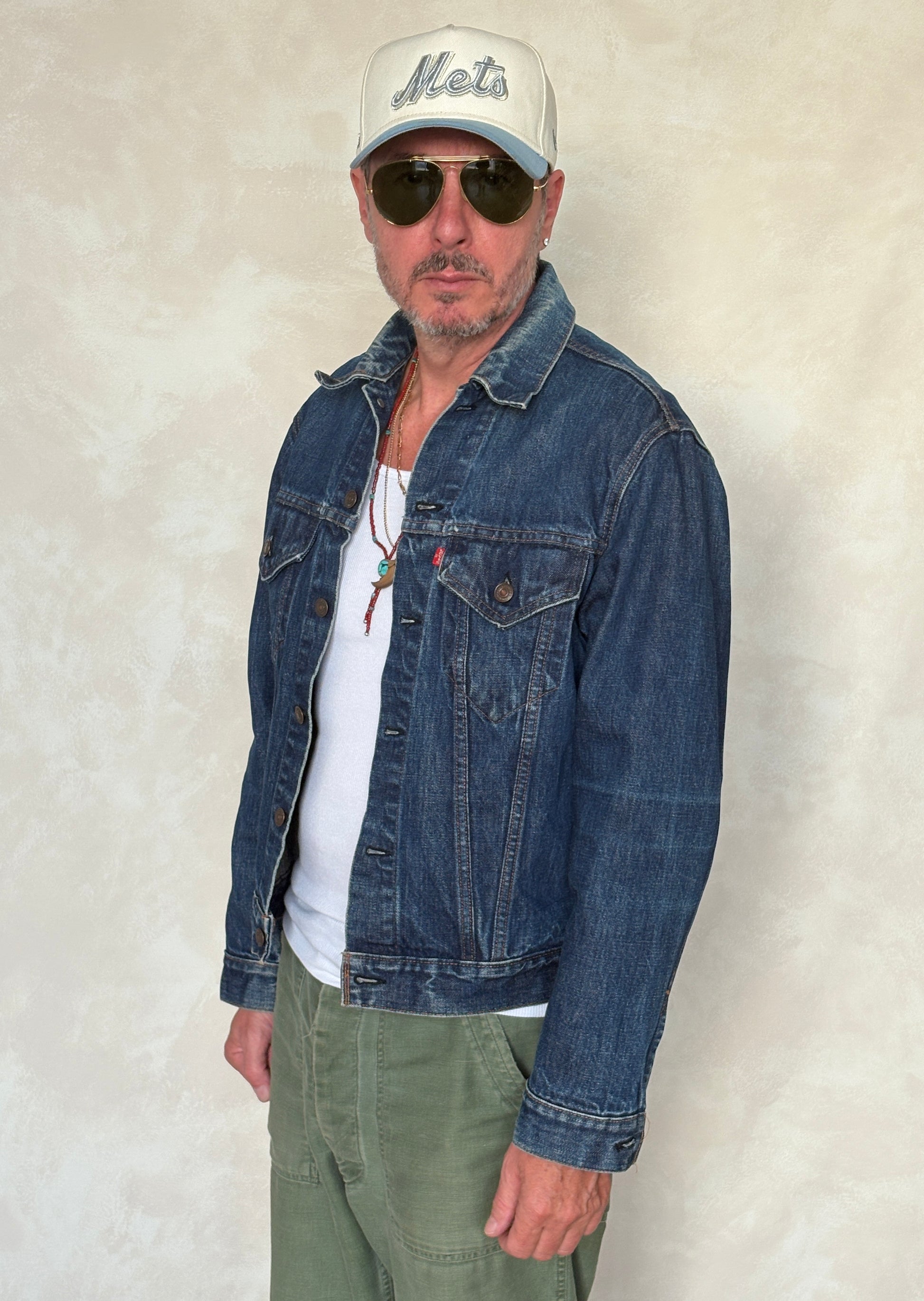 Size 42US / 52EU. Vintage 70s 2 pocket Levi’s Denim Jacket 70505 – Double Stitch, Made in USA - USA Vintage Bcn