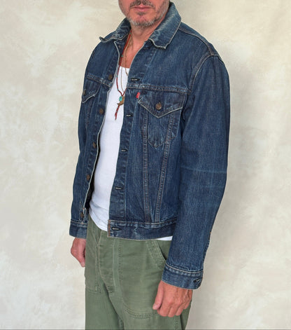 Size 42US / 52EU. Vintage 70s 2 pocket Levi’s Denim Jacket 70505 – Double Stitch, Made in USA-AJ357 Studio