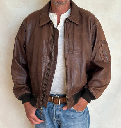 Avirex Limited B-15 Flight Jacket / 1978 US Army Air Forces Contract / Genuine Leather / XL