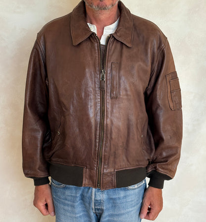 Avirex Limited B-15 Flight Jacket / 1978 US Army Air Forces Contract / Genuine Leather / XL