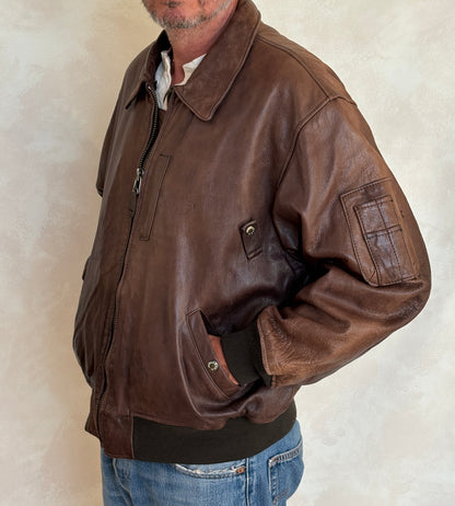 Avirex Limited B-15 Flight Jacket / 1978 US Army Air Forces Contract / Genuine Leather / XL