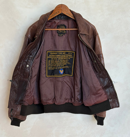 Avirex Limited B-15 Flight Jacket / 1978 US Army Air Forces Contract / Genuine Leather / XL