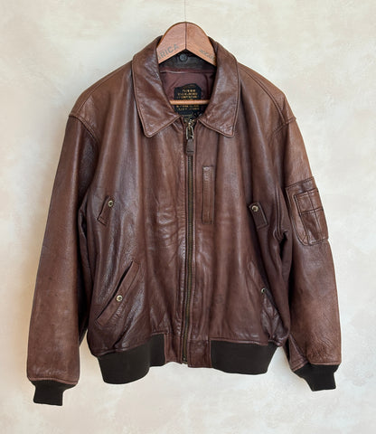 Avirex Limited B-15 Flight Jacket / 1978 US Army Air Forces Contract / Genuine Leather / XL