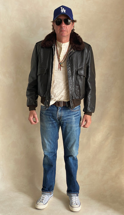 Vintage Flight leather jacket by Cooper – Made in the USA – Size 42 US / 52 EU.-AJ357 Studio