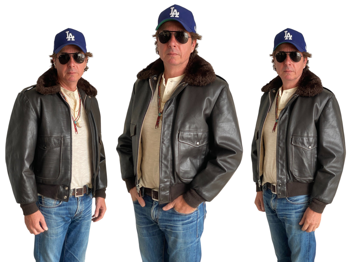 vintage leather bomber flight jacket g-1 aviator made in usa size 40us 50eu aj357 studio