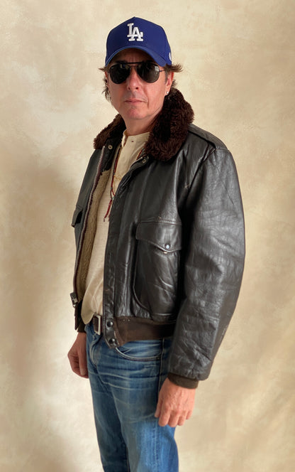 Vintage Flight leather jacket by Cooper – Made in the USA – Size 42 US / 52 EU.-AJ357 Studio