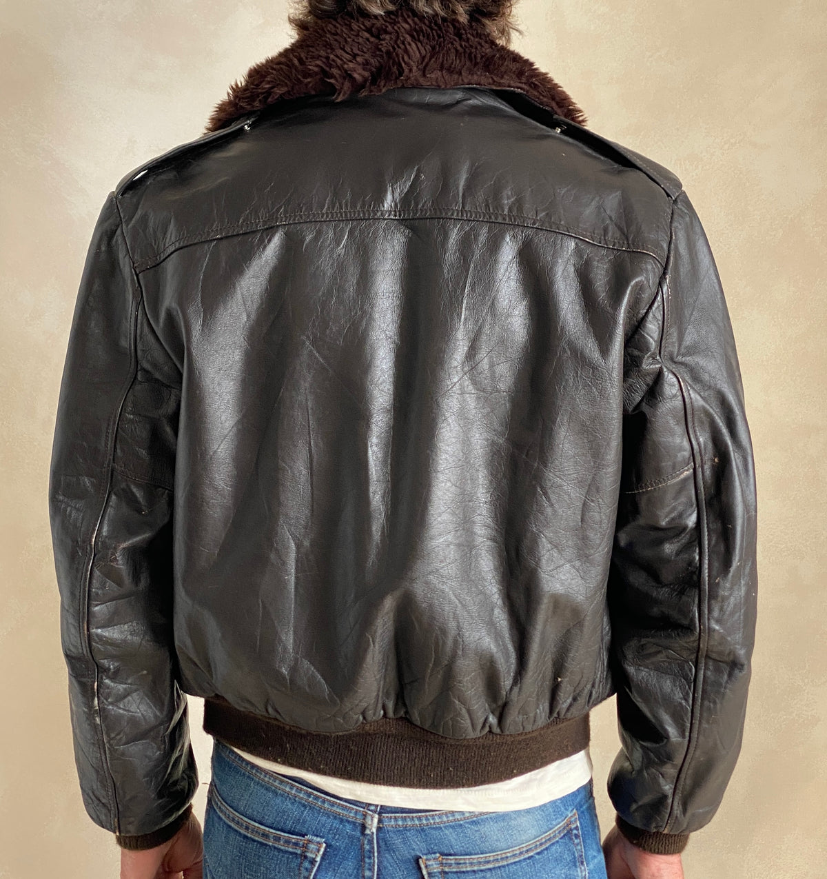 Vintage Flight leather jacket by Cooper – Made in the USA – Size 42 US / 52 EU-AJ357 Studio