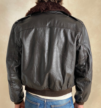 Vintage Flight leather jacket by Cooper – Made in the USA – Size 42 US / 52 EU-AJ357 Studio