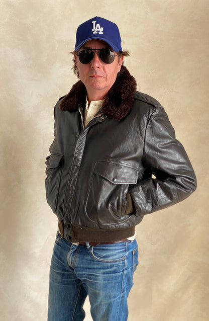 Vintage Flight leather jacket by Cooper – Made in the USA – Size 42 US / 52 EU.-AJ357 Studio