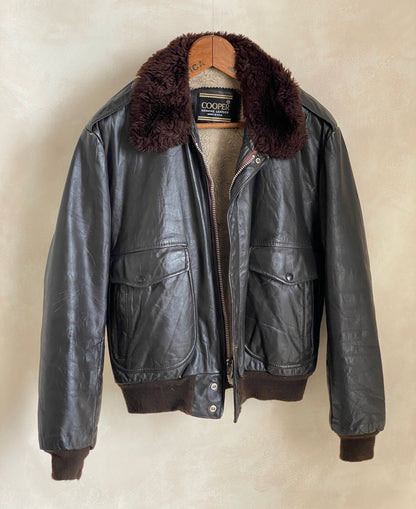 Vintage Flight leather jacket by Cooper – Made in the USA – Size 42 US / 52 EU.-AJ357 Studio