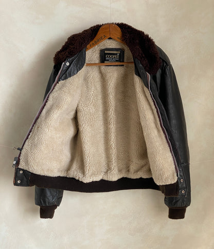 Vintage Flight leather jacket by Cooper – Made in the USA – Size 42 US / 52 EU.-AJ357 Studio