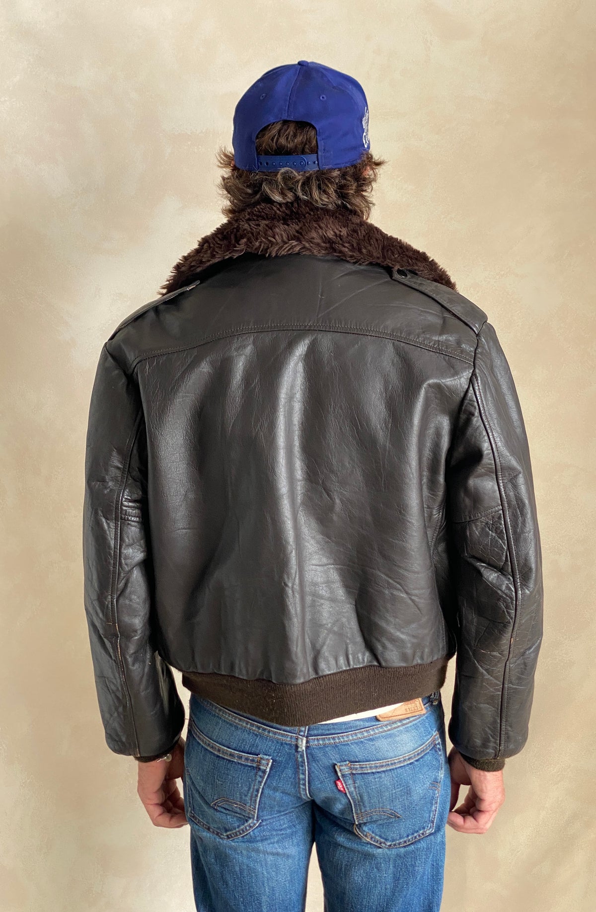 Vintage Leather Bomber Flight Jacket – Size 42US / 52EU – Featuring a Talon zipper-AJ357 Studio