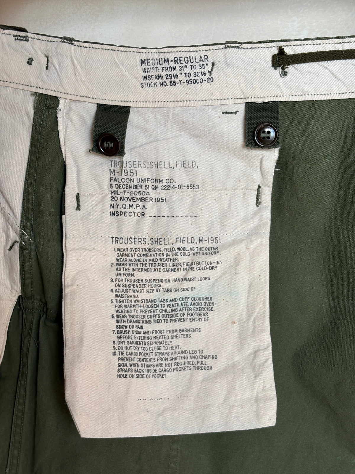 Vintage 1950s M-51 US Army Field Cargo Pants – Made in USA - Size Medium Reg.  Military Trousers