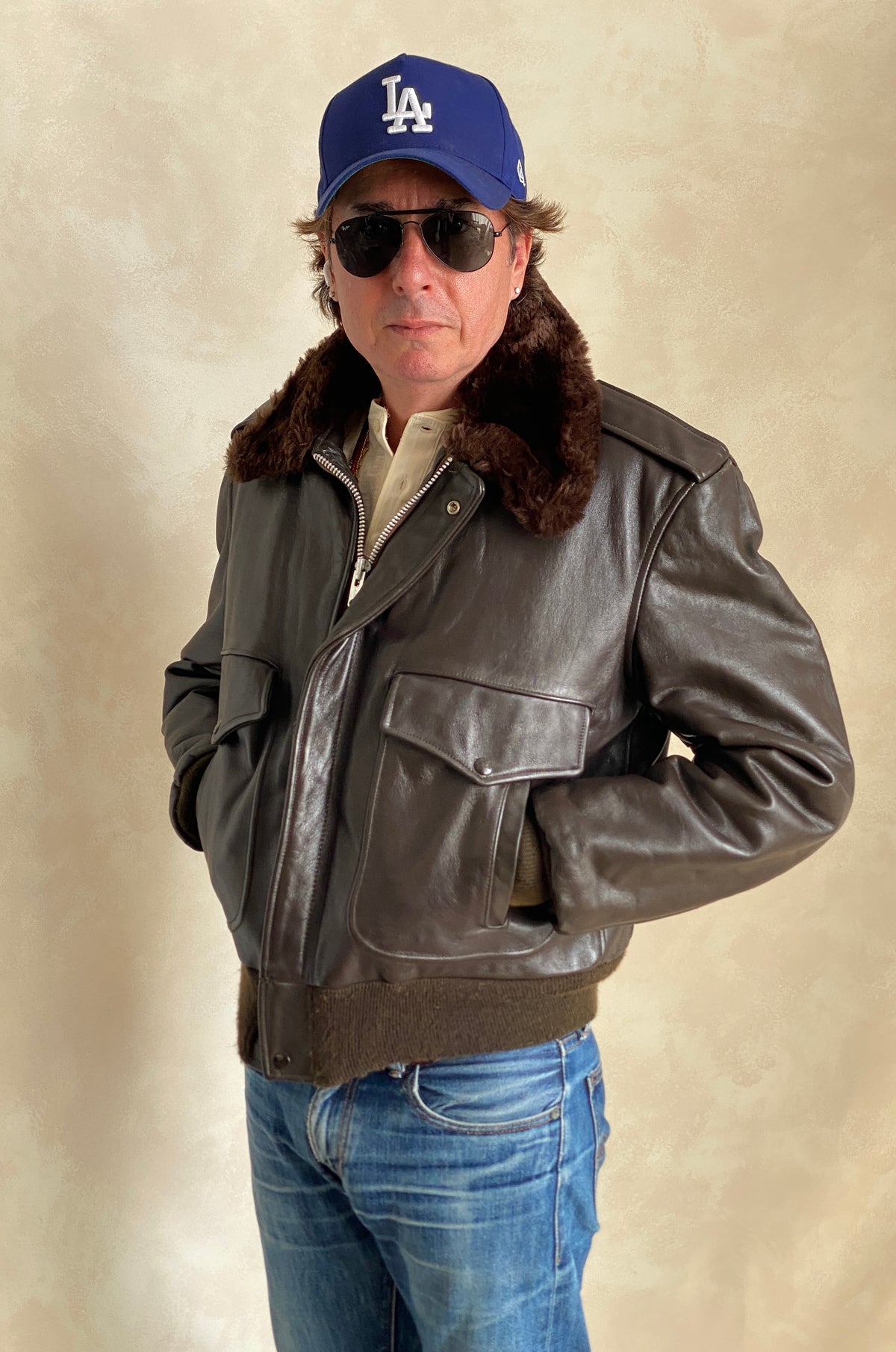 Golden Fleece Size 42 Vintage Leather Bomber Jacket - Made in USA-AJ357 Studio