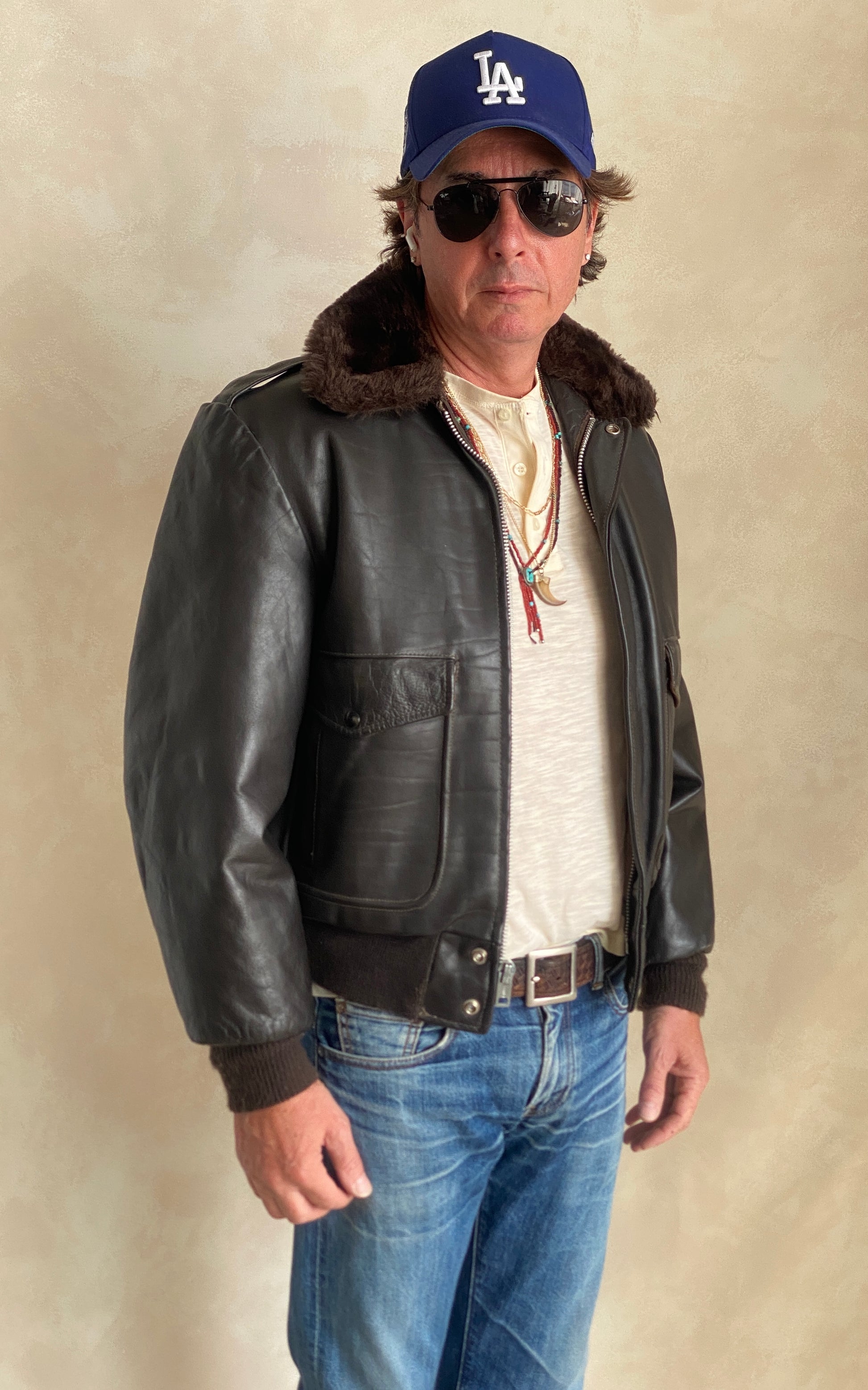 vintage leather bomber flight jacket g-1 aviator made in usa size 40us 50eu aj357 studio