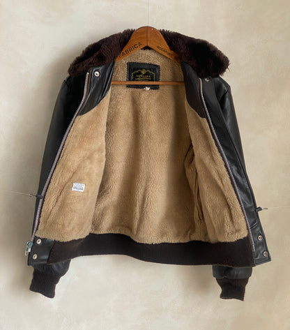 Vintage Leather Bomber Flight Jacket – Size 40US / 50EU – Made in USA-AJ357 Studio