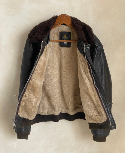 Size 42US (52EU). Vintage Cooper leather bomber flight jacket, made in the USA, featuring a Talon zipper.-AJ357 Studio