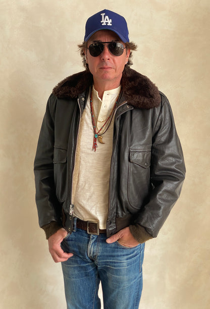 Vintage Cooper Leather Flight Bomber Jacket – Made in the USA | Size 42 US / 52 EU-AJ357 Studio