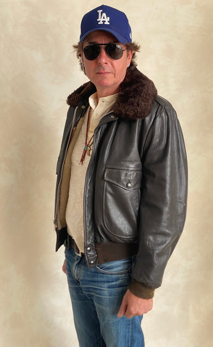 Vintage Cooper Leather Flight Bomber Jacket – Made in the USA | Size 42 US / 52 EU-AJ357 Studio
