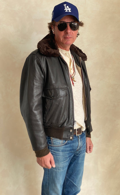 Vintage Cooper Leather Flight Bomber Jacket – Made in the USA | Size 42 US / 52 EU-AJ357 Studio