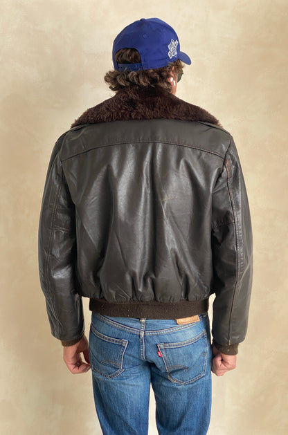 Vintage Cooper Leather Flight Bomber Jacket – Made in the USA | Size 42 US / 52 EU-AJ357 Studio