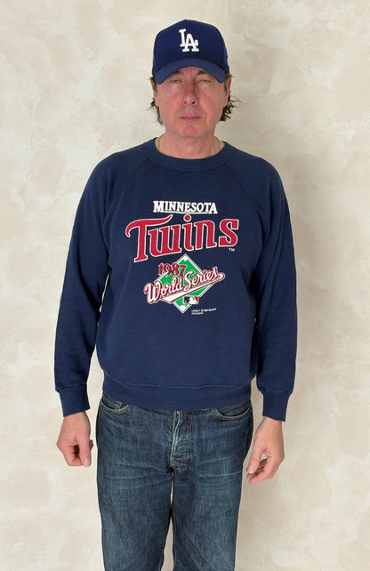 Size L Crew Neck Minnesota Twins 1987 Made in USA-AJ357 Studio
