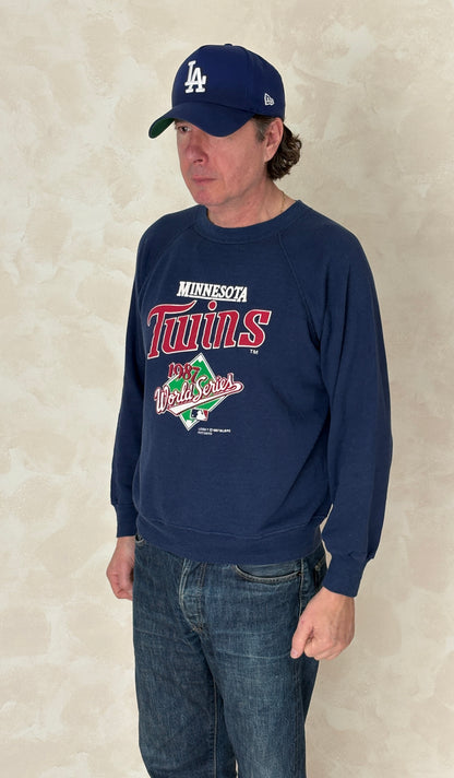 Size L Crew Neck Minnesota Twins 1987 Made in USA-AJ357 Studio