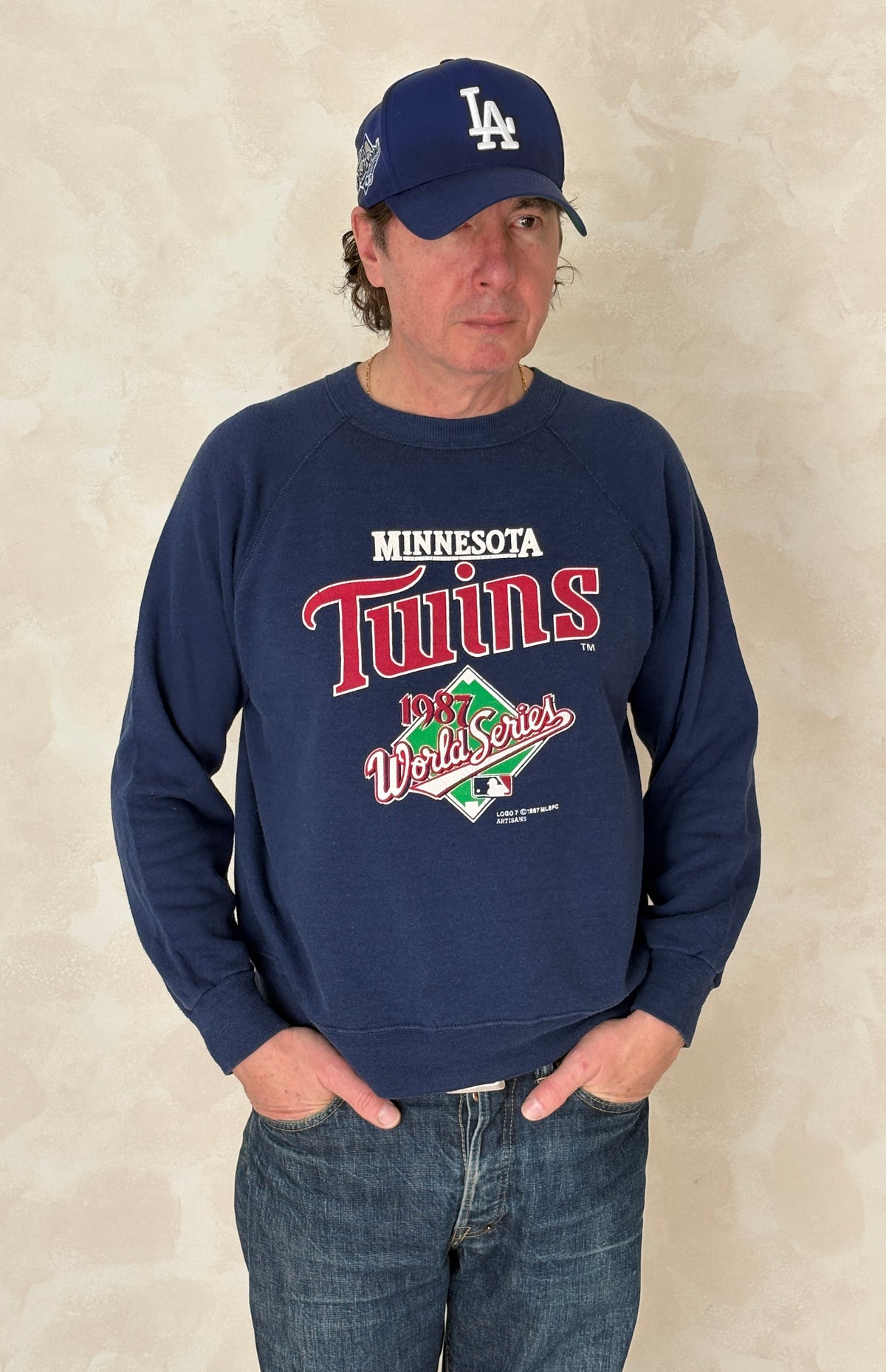 Size L Crew Neck Minnesota Twins 1987 Made in USA-AJ357 Studio