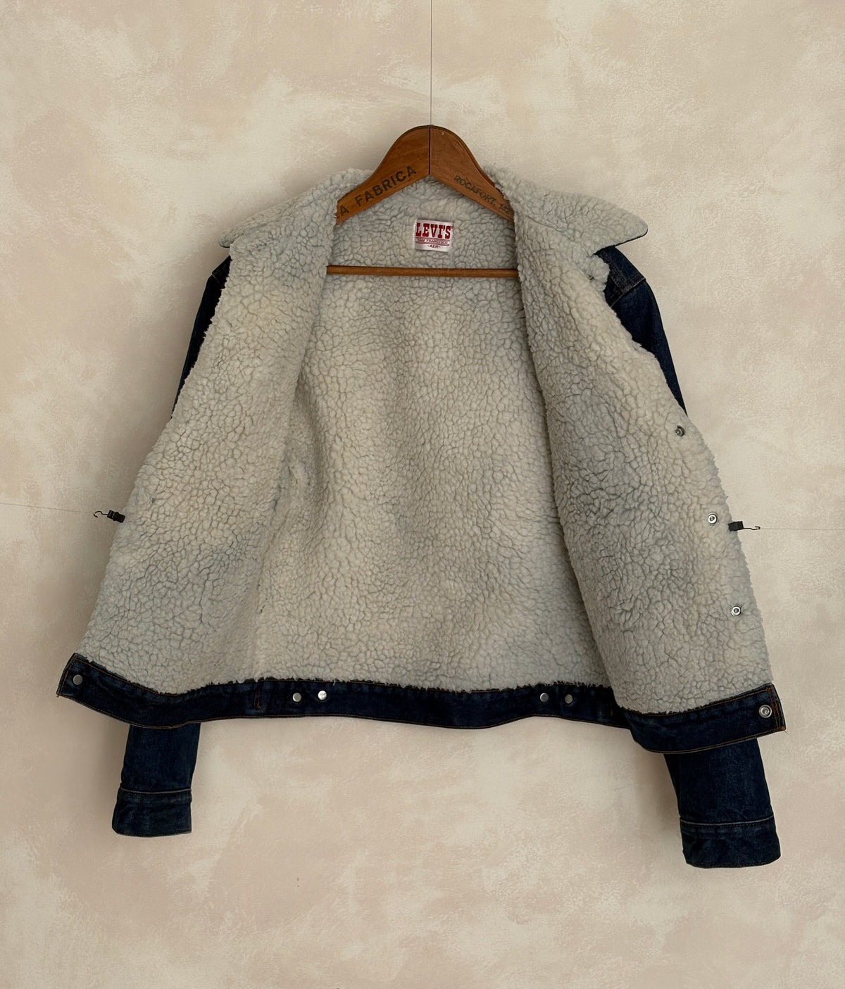 Size 42US/52EU. 4 pockets Vintage 80s Levis fleece Jacket Made in USA.-AJ357 Studio