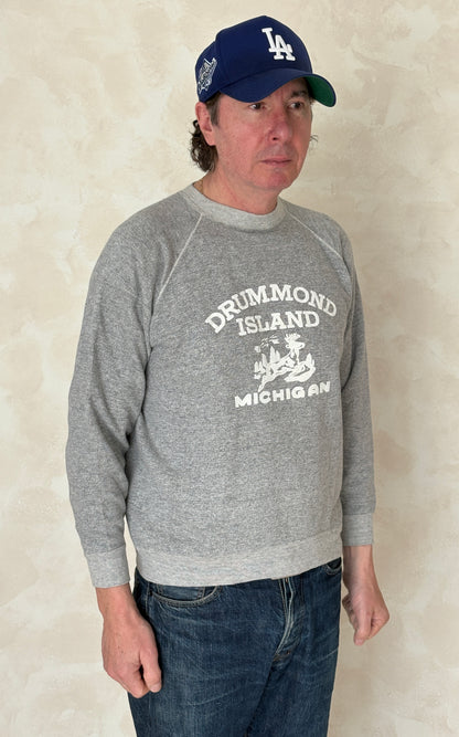 Size L Crew Neck 80s Made in USA-AJ357 Studio