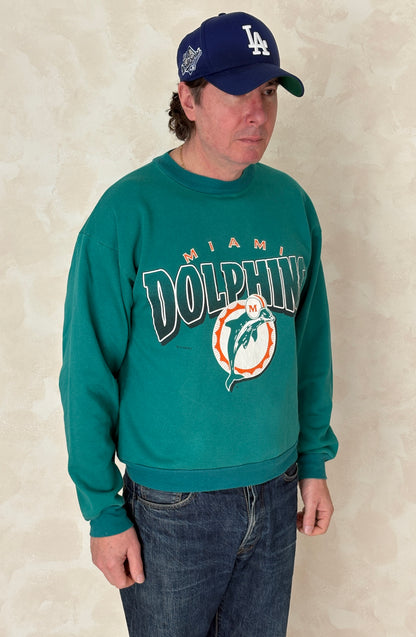 Size L Crew Neck Miami Dolphins 1995 Made in USA By True Fan-AJ357 Studio