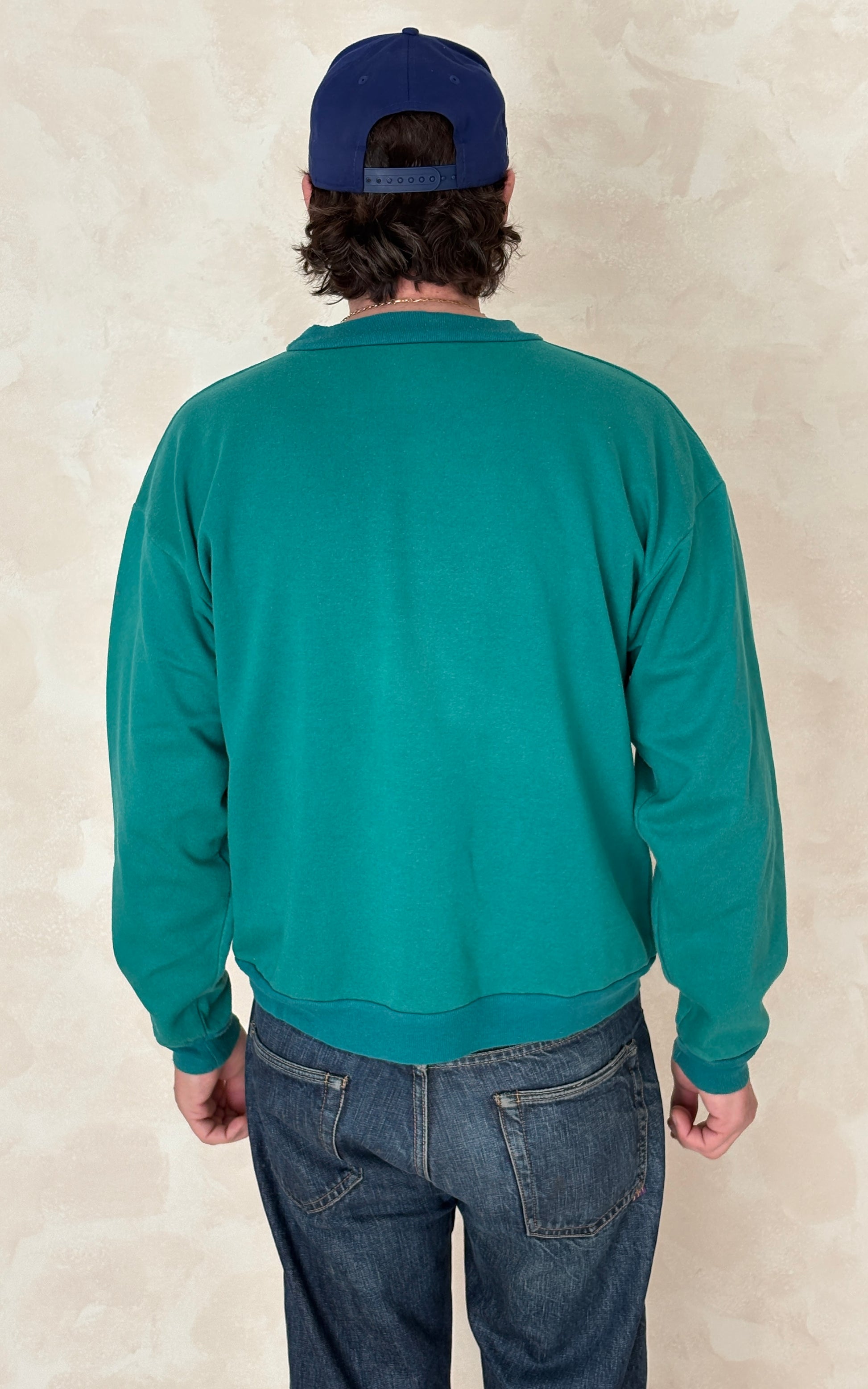 Size L Crew Neck Miami Dolphins 1995 Made in USA By True Fan - USA Vintage Bcn