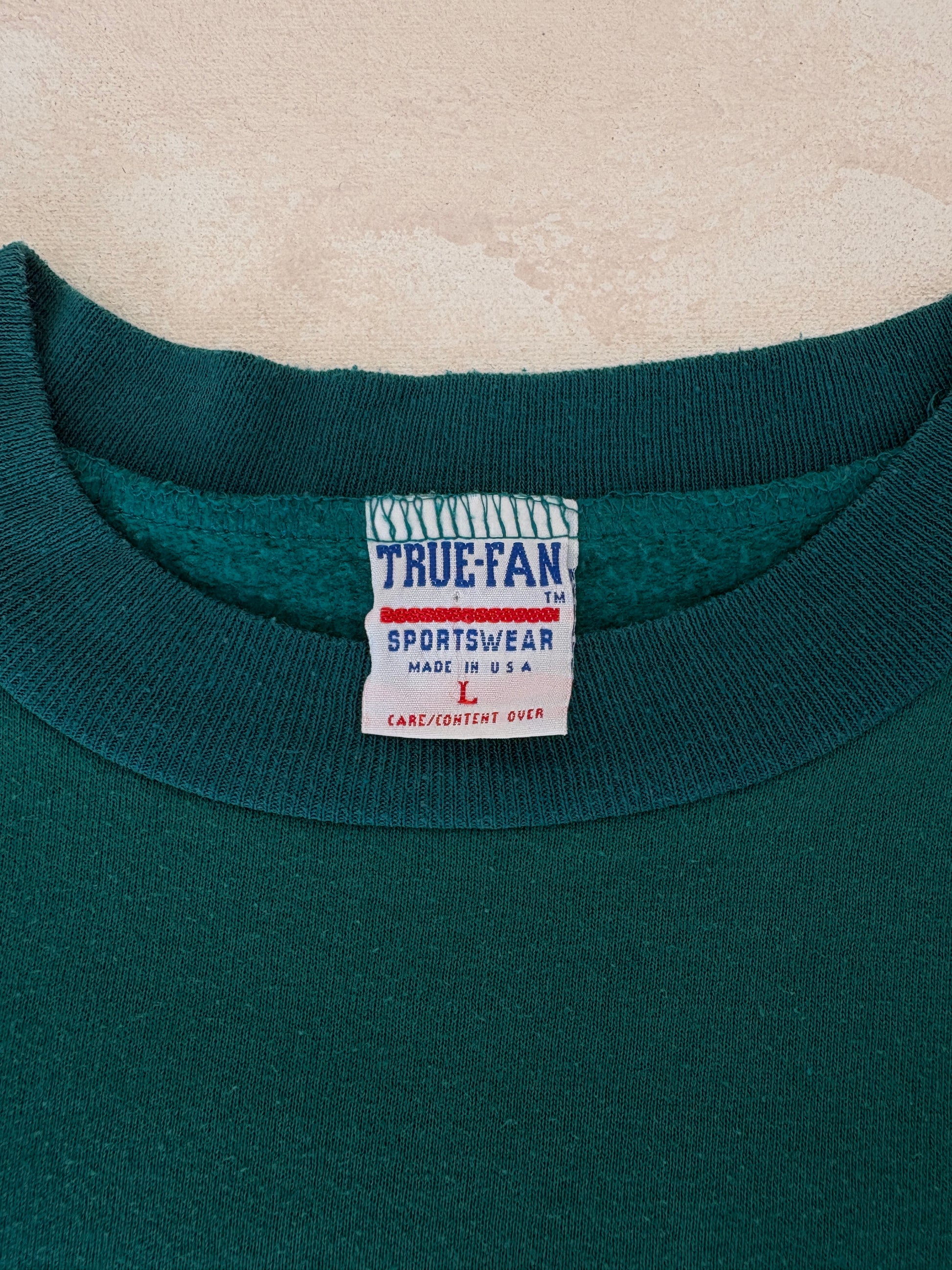 Size L Crew Neck Miami Dolphins 1995 Made in USA By True Fan - USA Vintage Bcn