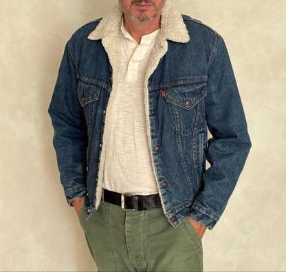 Size 36US/46EU. 4 pockets Vintage Levis fleece-sherpa Jacket Made in USA.-AJ357 Studio